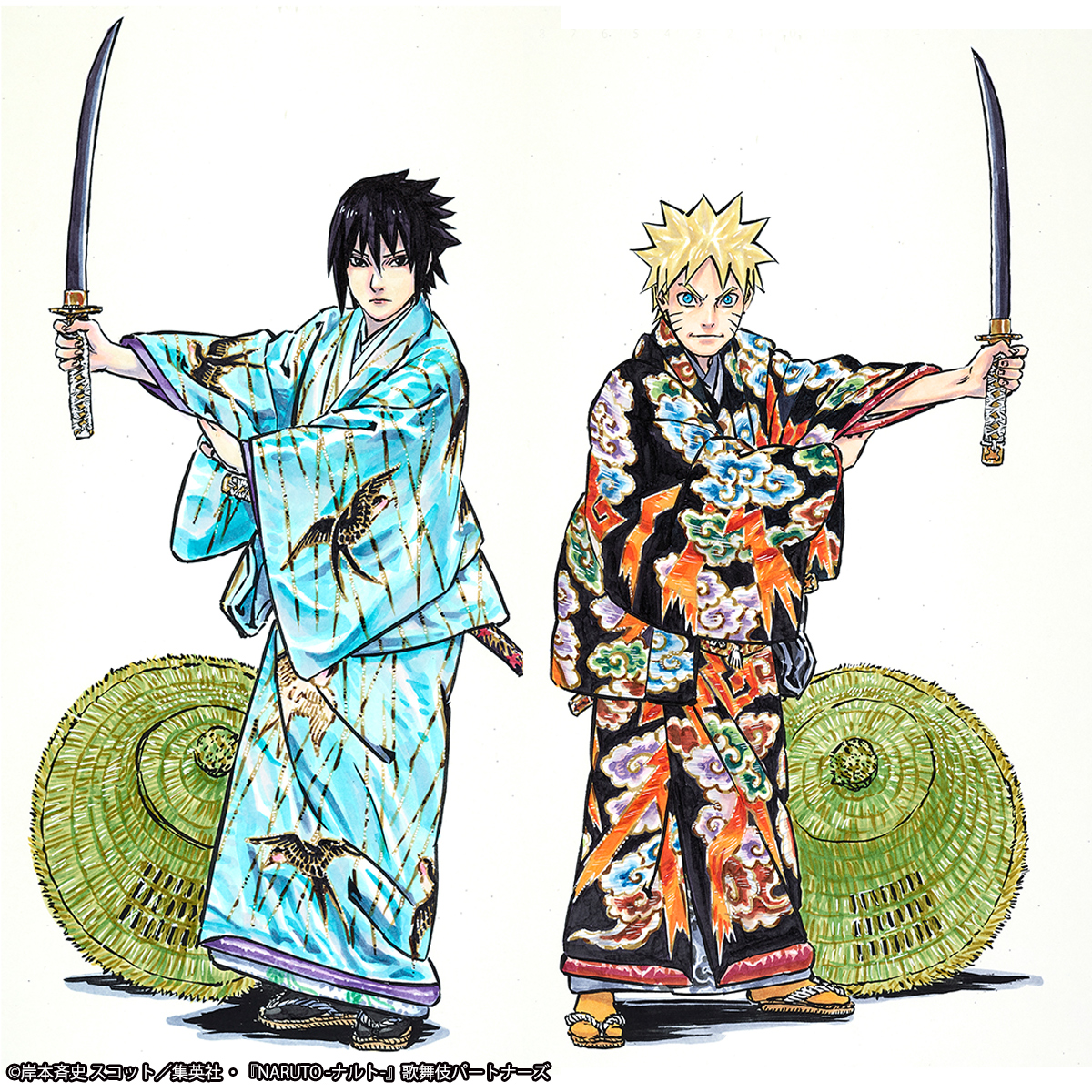 新作歌舞伎 Naruto ナルト 上演記念 岸本斉史描き下ろし着物姿のナルト サスケが立体化 原作テイストの造形がポイント オタ女